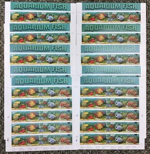 3317-3320 Aquarium Fish MNH 33 c stamp Block tagging  Lot of 10 sheets FV $66