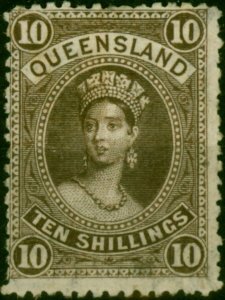 Queensland 1895 10s Brown SG164 Fine & Fresh LMM