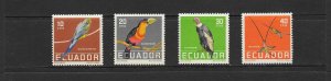 BIRDS - ECUADOR #634-637  MNH