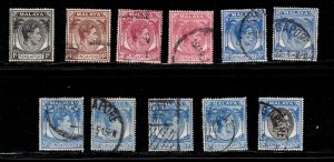 SINGAPORE Scott # 1a//17a Used - KGVI - All Perforated 18