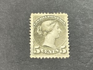 CANADA # 38--MINT/NO GUM**(THIN)**----SINGLE----SLATE GREEN----1876