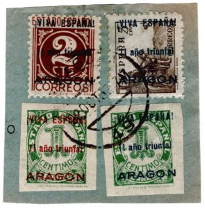 (I.B) Spain Postal : Aragon Overprints (Civil War) 
