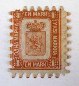 1867 1 Mark, Mint OG Fine H/R #11, only 1 tooth missing, bright color CV $2100.
