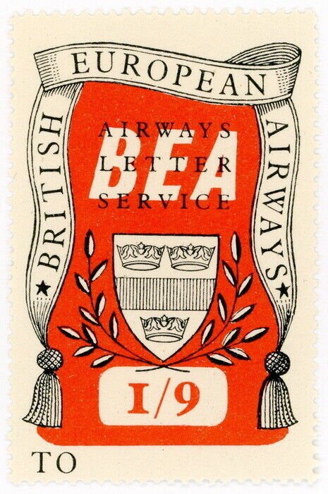 (I.B) Cinderella Collection : BEA Air Letter Service 1/9d