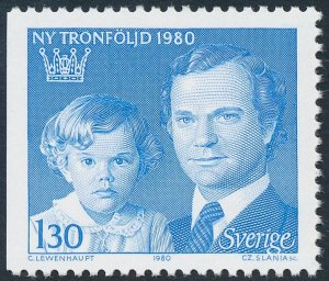 Sweden 1980 1k.30 New Order of Succession to Throne SG1035 MNH