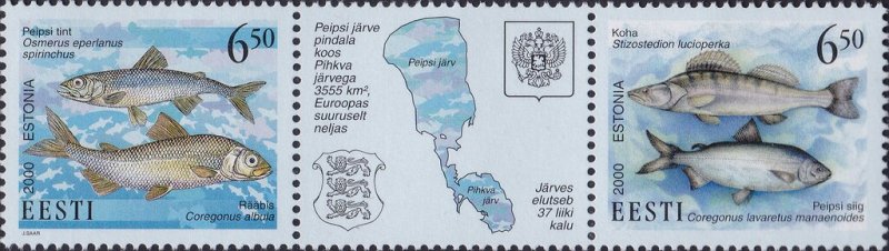 Estonia 2000 #403 MNH. Fish, strip