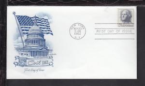 US Washington Coil 1962 Artmaster U/A FDC BIN