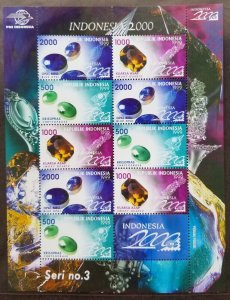 *FREE SHIP Indonesia Gemstones 1999 2000 Mineral Jewellery Jade (sheetlet) MNH