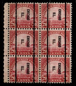 US Stamps #567 PRE CANCEL BLOCK OF 6