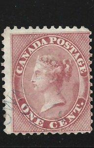 Canada Scott 14 One-Cent Victoria used light cancel cv $90