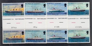 Guernsey 1973 Mailboats 11, set of 4 Gutter pairs NHM