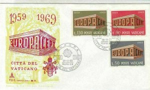 Vatican Europa 1969 10 Years Europa CEPT Pic Cancels & Stamps FDC Cover Rf 29517 