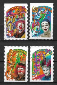 1998 Canada 1757-60 Circus Clowns MNH C/S of 4