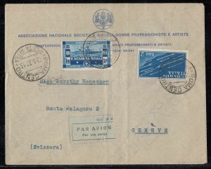 Italy - Mar 2, 1932 Air Mail Cover to Switzerland