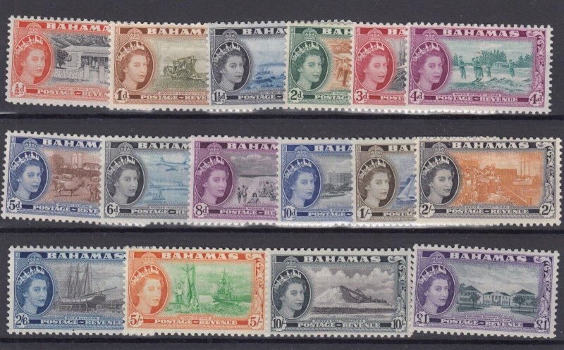 Bahamas QEII 1954 Definitives To £1 SG201/216 MNH/MLH BP2268 