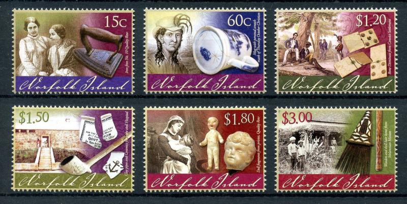 Norfolk Island 2011 MNH Museum Artefacts Part II 6v Set Dolls Museums Stamps