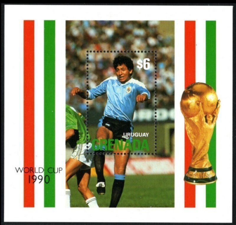 Grenada MNH S/S 1901 World Cup 1990 Uruguay 1990 SCV 6.00