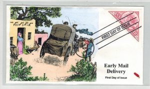 DYNAMITE HANDPAINTED PACIFIC '97 TRIANGLE STAMP STAGECOACH MAIL DELIVERY