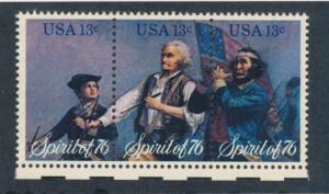 USA 1976 Scott 1629 1630, 1631 strip of 3 MNH - Spirit of 76