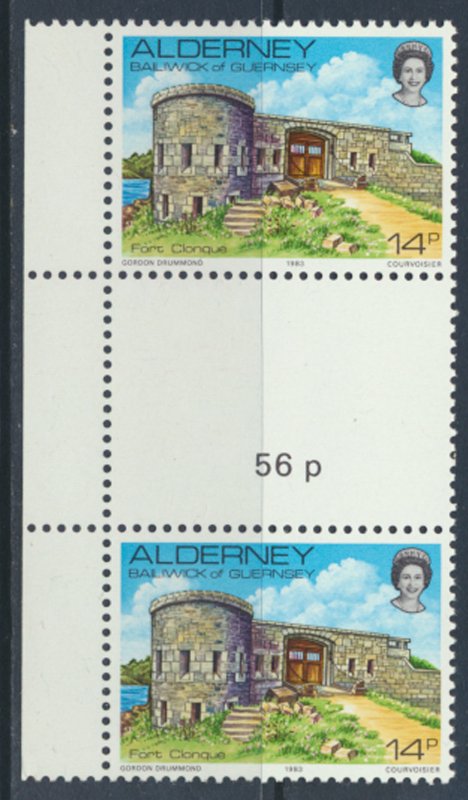 Alderney  SG A8  SC# 8  Scenes Fort Clonque MNH Gutter Pair see scan 