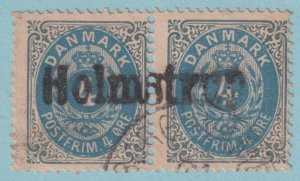 DENMARK 26  USED PAIR - BICOLOR ISSUE - HOLMSTRUP INTERESTING CANCEL - DGX