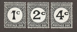 EDSROOM-13144 British Honduras J1-3 MNH 1923-64 CV$9 