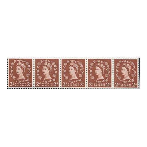 2d Light Red Brown SG543be Wmk S/Ways U/M