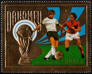  DAHOMEY 1974 - WORLD CUP SOCCER MUNICH GOLD - MI. 586 ** MNH OG  TOP [SP1.3]