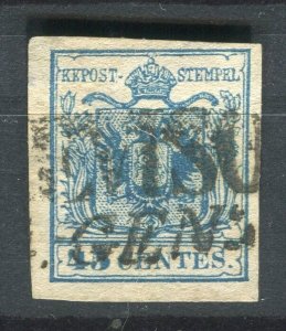 AUSTRIA; LOMBARDY 1850 classic Imperf issue used 45c. value fine POSTMARK
