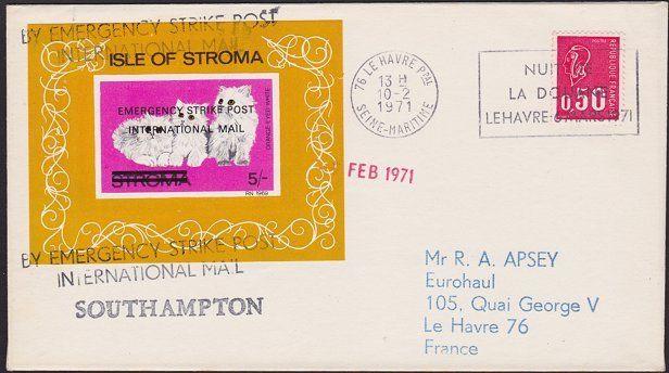 GB 1971 Post Office Strike mail cover to France.............................5452