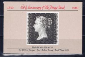 Marshall Is 376a NH 1990 Anniv of the Penny Black Booklet