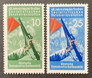 Germany DDR 1957 #373-4,Russian Revolution, MNH.