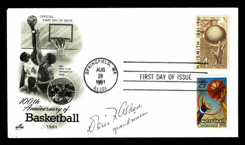  US #2560 Basketball 100th Anniversary FDC Signed by Grandniece (ESP#012) 