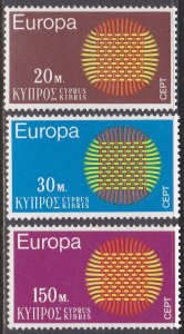 Cyprus Sc #340-342 MNH