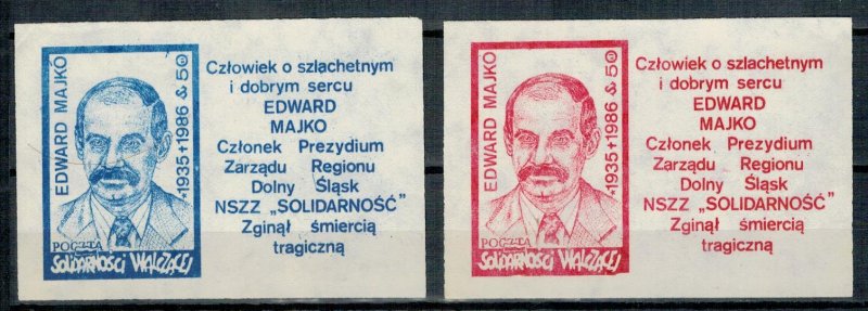 Poland 1986 MNH Stamps Solidarity Post Solidarnosc Underground Politician