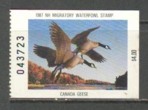 US New Hampshire 1987 USED F Canada Geese