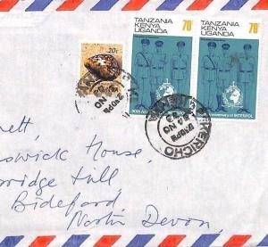 KENYA & KUT MIXED FRANKING Cover *KERICHO* Air Mail SHELLS *POLICE* 1973 CE167