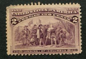 #231 2c Columbian Unused OG SCV $14