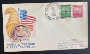 1941 US Marine Corps Windward Islands patriotic cover To New York USA