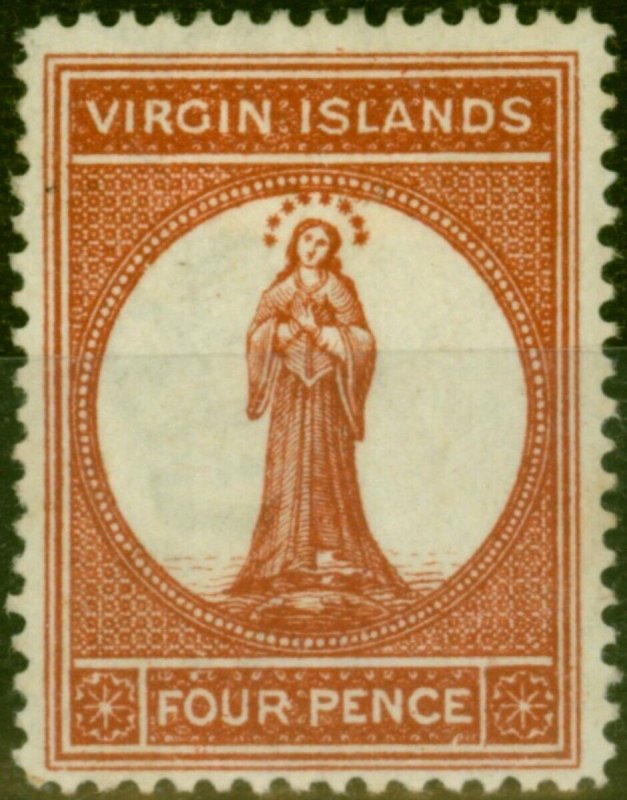 Virgin Islands 1887 4d Brown-Red SG37 Fine MM-Variant 5