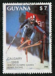 Guyana SC# 1989 Calgery Olympics -Skiing  Used