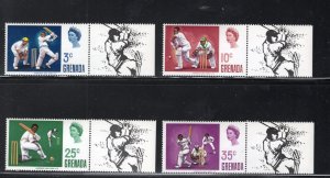 GRENADA #324-327 1969 CRICKET PLAYERS MINT VF NH O.G