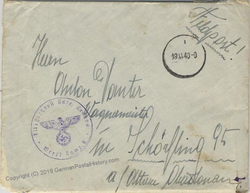 Germany WWII Krosno Poland Luftwaffe Feldpost OkW Censor 46672