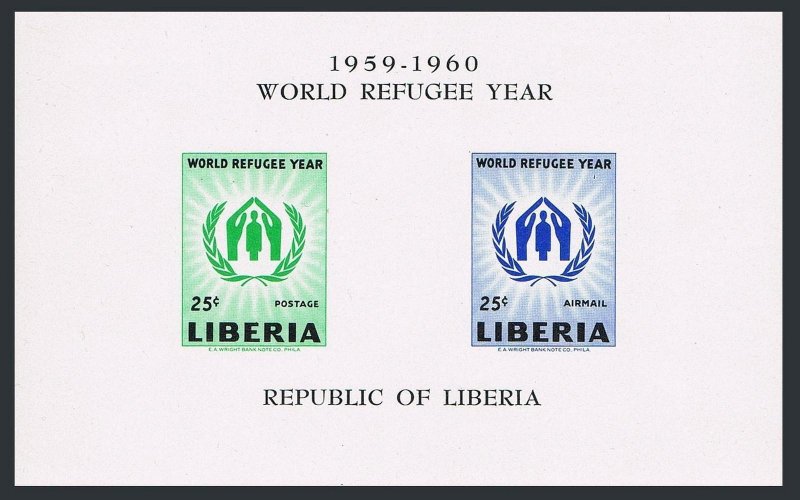 Liberia C124a sheet,MNH.Michel Bl.15. World Refugee Year WRY-1960.Emblem.