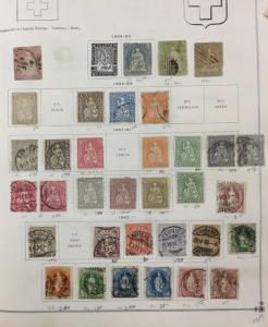 Switzerland stamp collection 1855-1962, in folder, used & mint. Scott $830.