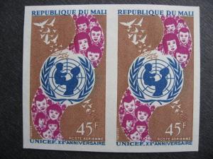 MALI unicef Sc C40 MNH imperf pair nice item! PLZ read description!