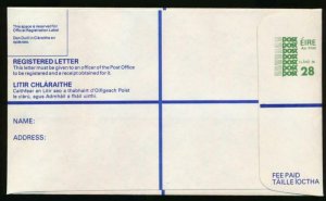 IRELAND Mi. UE35c POSTAL STATIONERY, REGISTERED LETTER