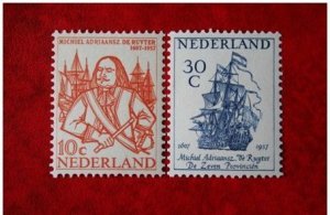 NETHERLANDS 1957 Michiel de Ruyter MNH Scott# 370-371 SG 848-849