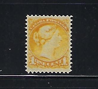 CANADA SCOTT #35 1870-89 SMALL QUEEN 1 CENT (YELLOW) MINT LIGHT HINGED