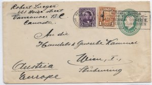192x Vancouver, Canada to Wien, Austria 1c Scroll Issue, 5c Confed. ... (56858)